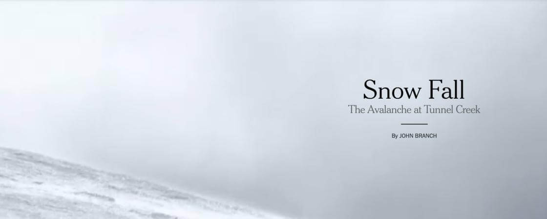 Snow Fall Parallax Article